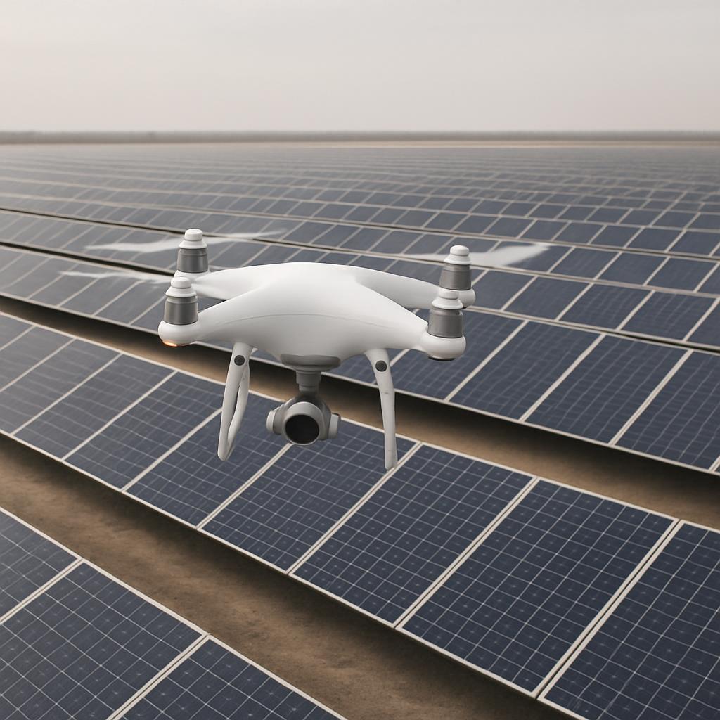 Solar site survey in progress at a commercial rooftop.